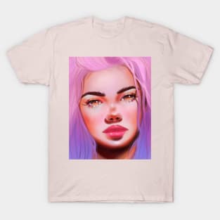A woman with pink-blue hair T-Shirt